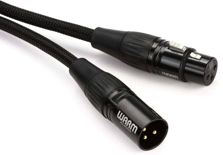 Premium black XLR microphone cable with gold-plated connectors